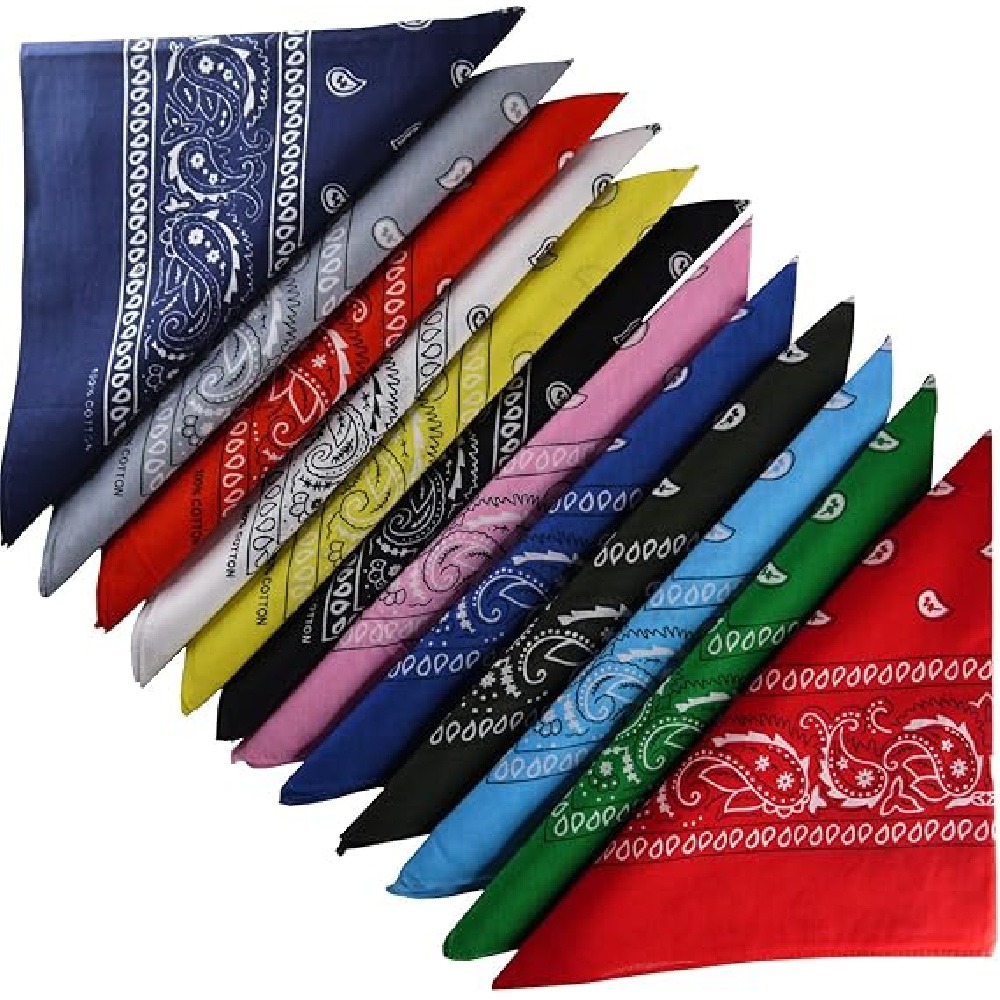 Men'S Fashion Head Scarf - 3 Pack Paisley Bandanas, Polyester Classic