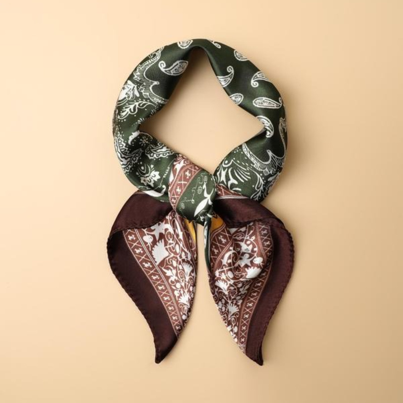 Men'S Fashion Head Scarf - Paisley Printed Square Wrap, Stylish Soft