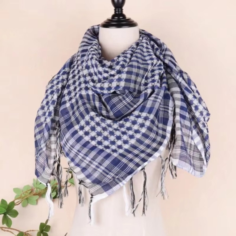 Men'S Fashion Head Scarf - Large Arab Shemagh Headscarf with Tassel