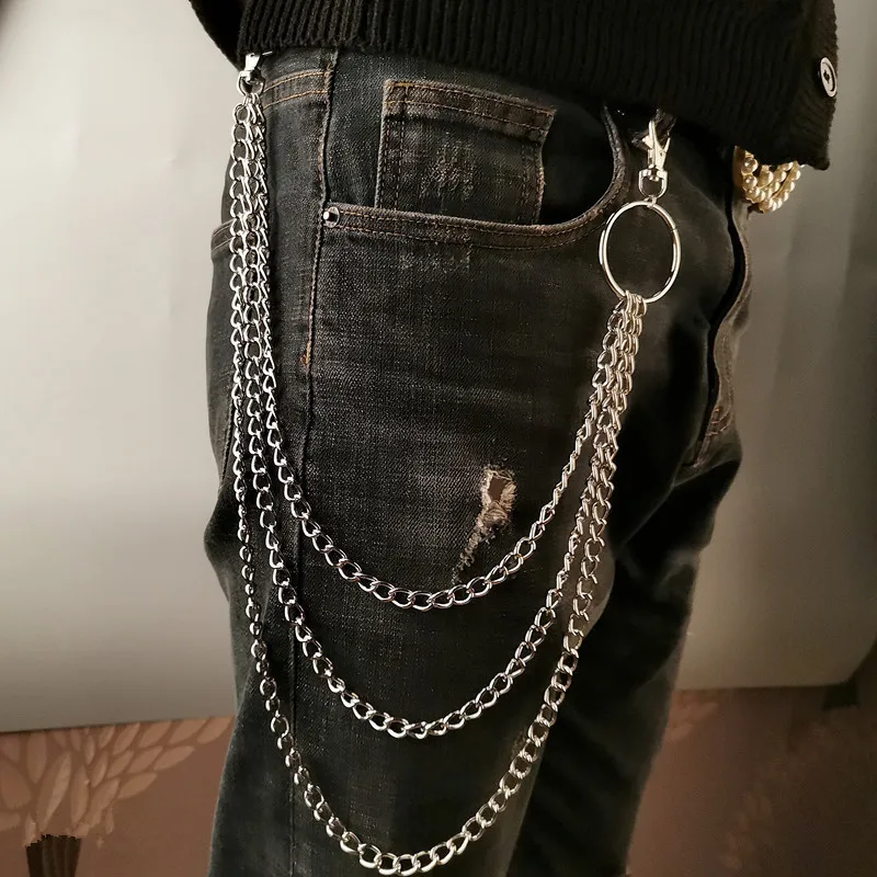 Belt Mens Fashion - Layer Metal Belt Chain Punk Hook