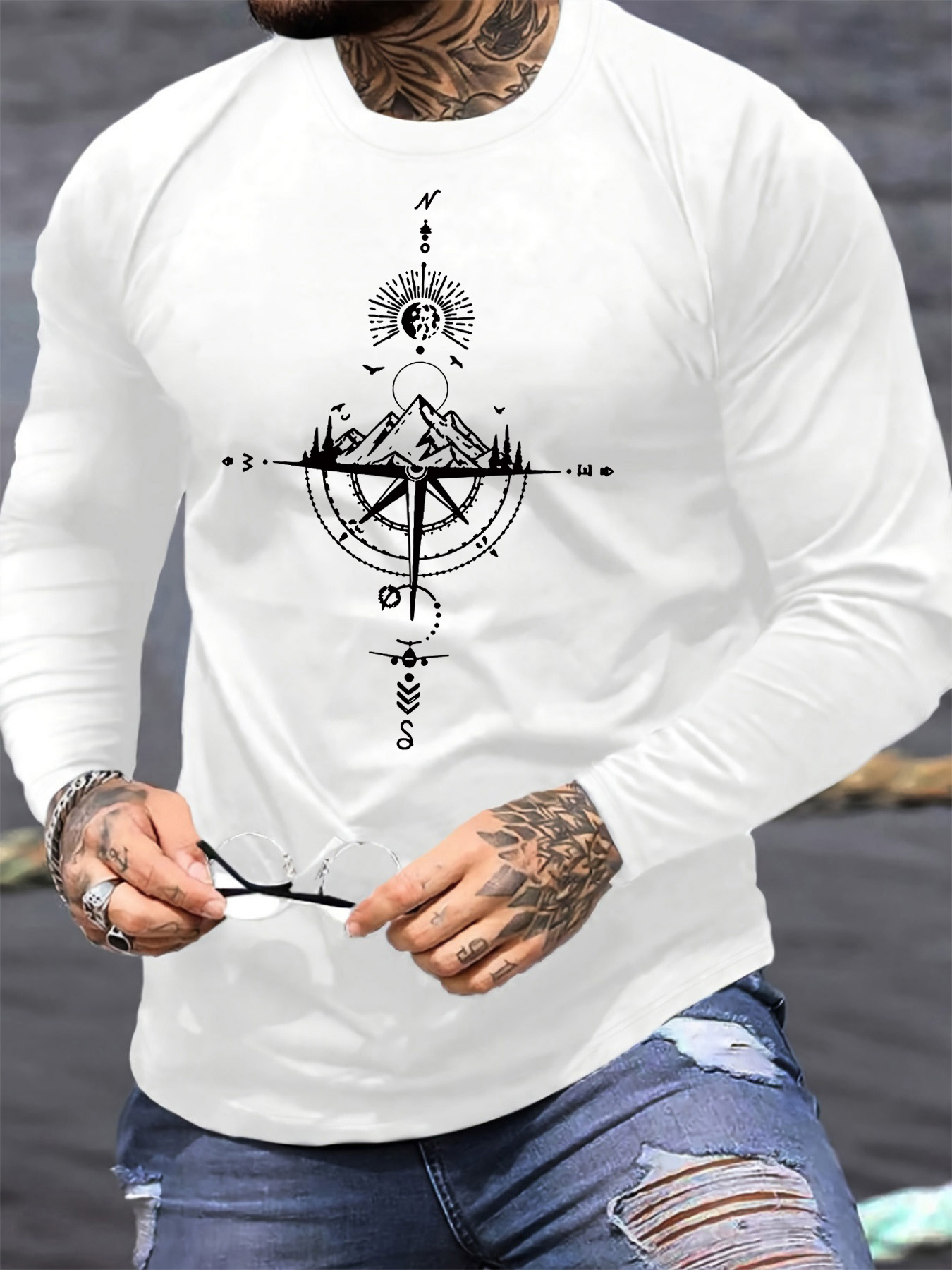 Men'S Fashion Undershirt - 100% pure cotton men's long sleeved