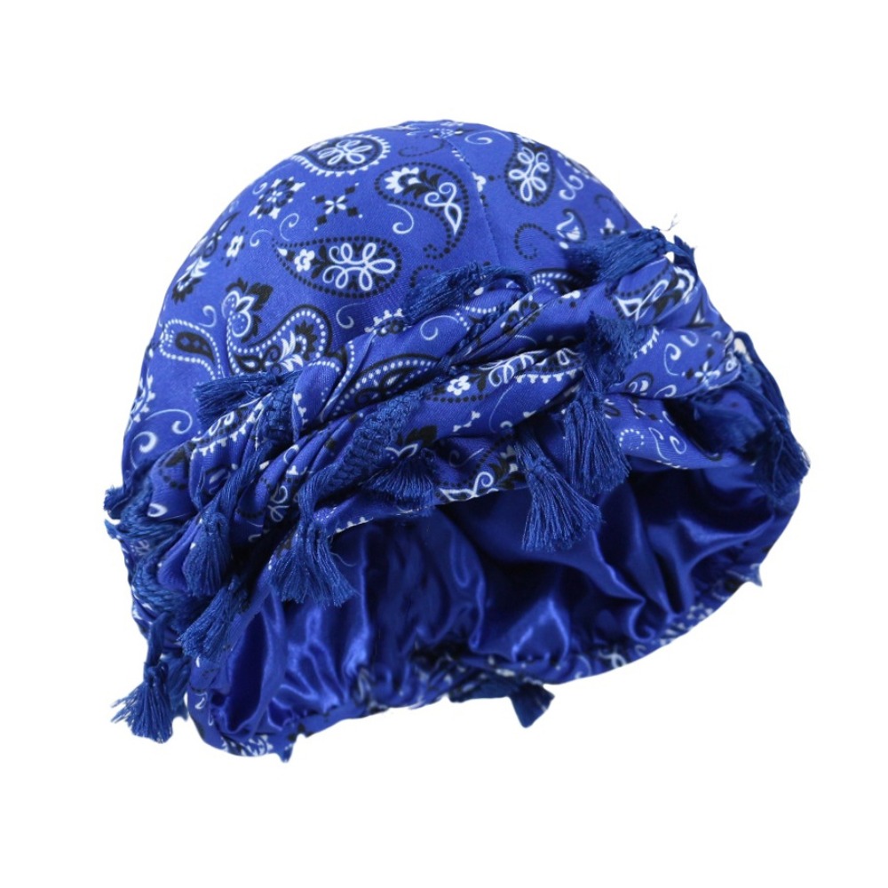 Men'S Fashion Head Scarf - Unisex Satin Twist Head Wraps Tassel