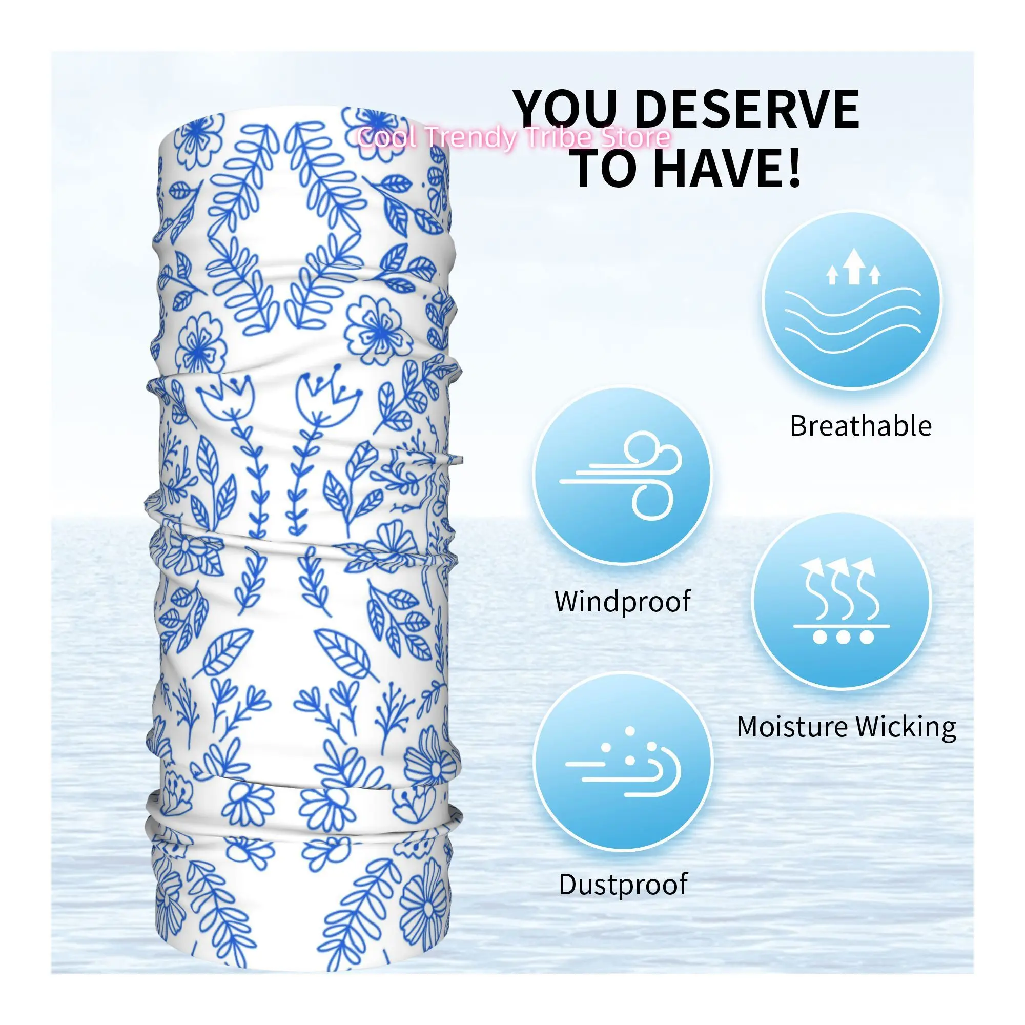 Blue Line Retro Scarab Flower  - đánh giá và giá Men'S Fashion Head Scarf
