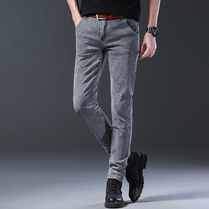 Men's Slim Elastic Grey Jeans  - đánh giá và giá Men'S Fashion Grey Jeans