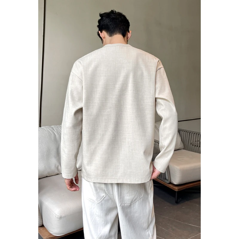 Mens Casual Faux Linen Henley  - đánh giá và giá Mens Fashion Summer