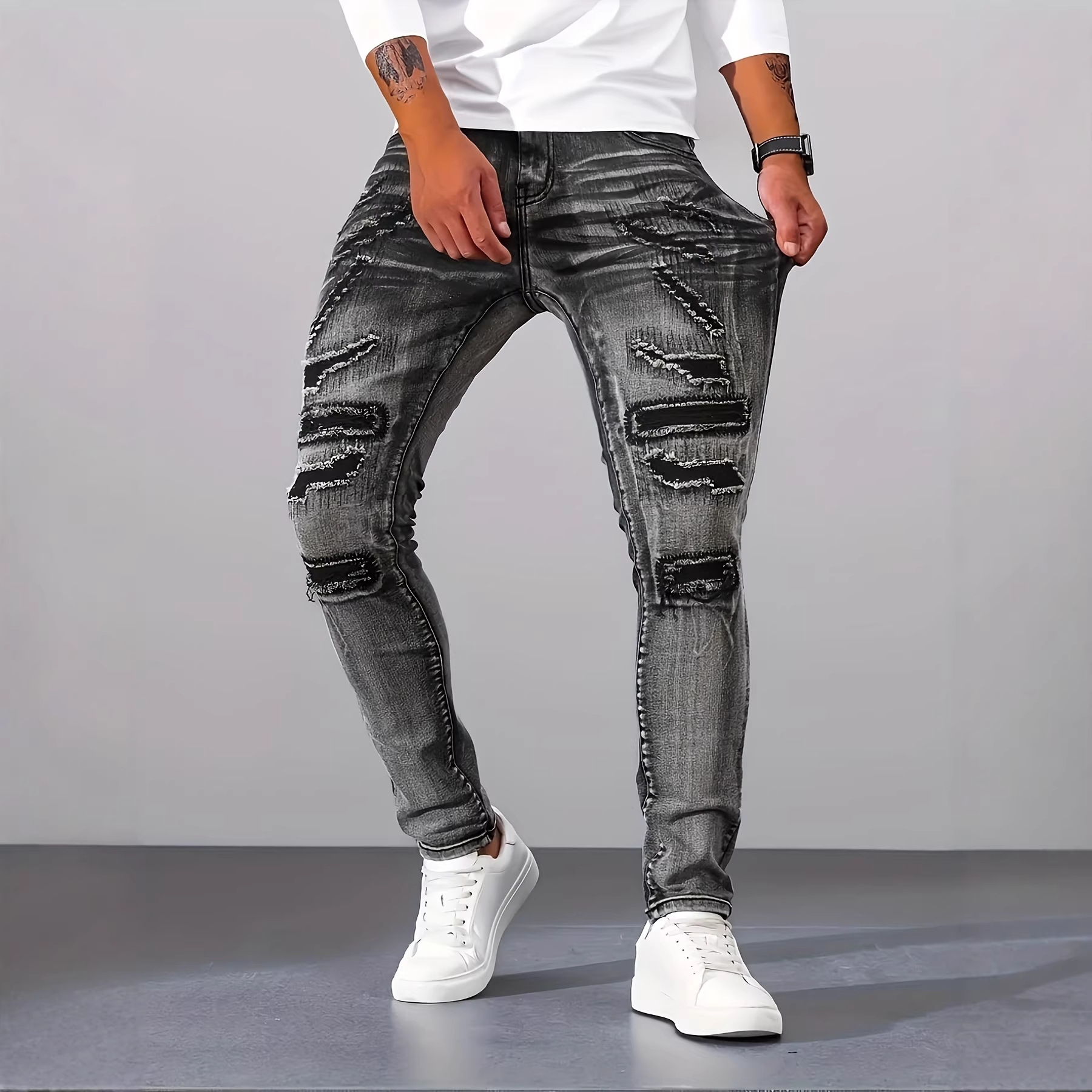 Men Grey Slim Simple Casual Da - đánh giá và giá Men'S Fashion Grey Jeans