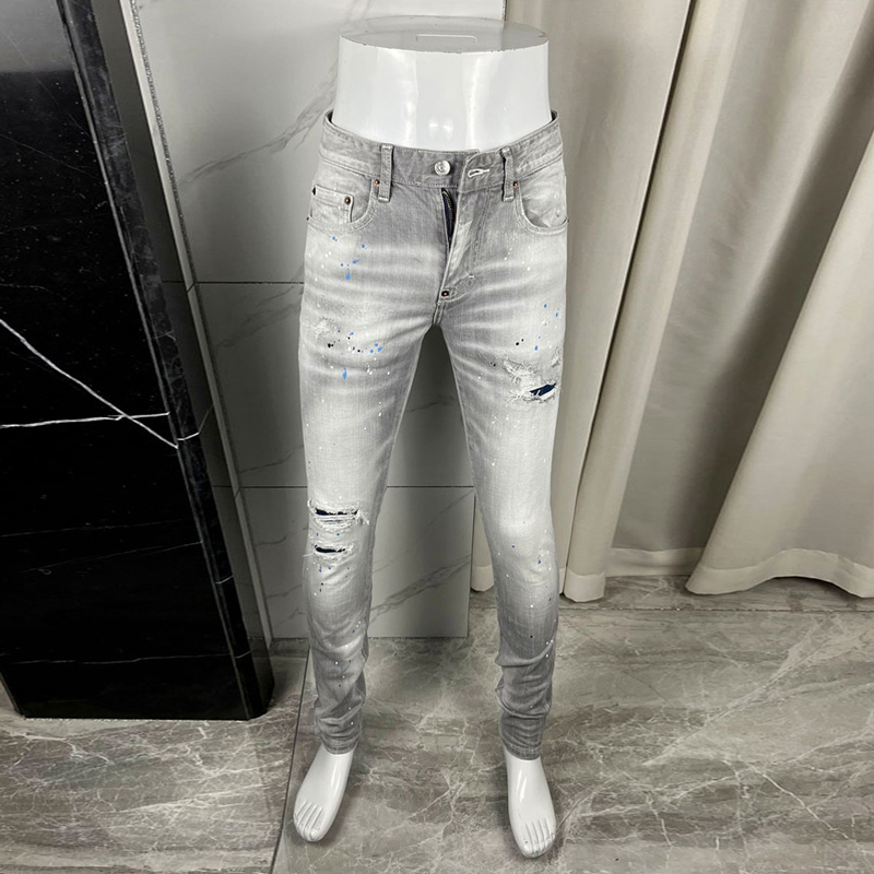 Y2K Designer Fashion New Men's - đánh giá và giá Men'S Fashion Grey Jeans