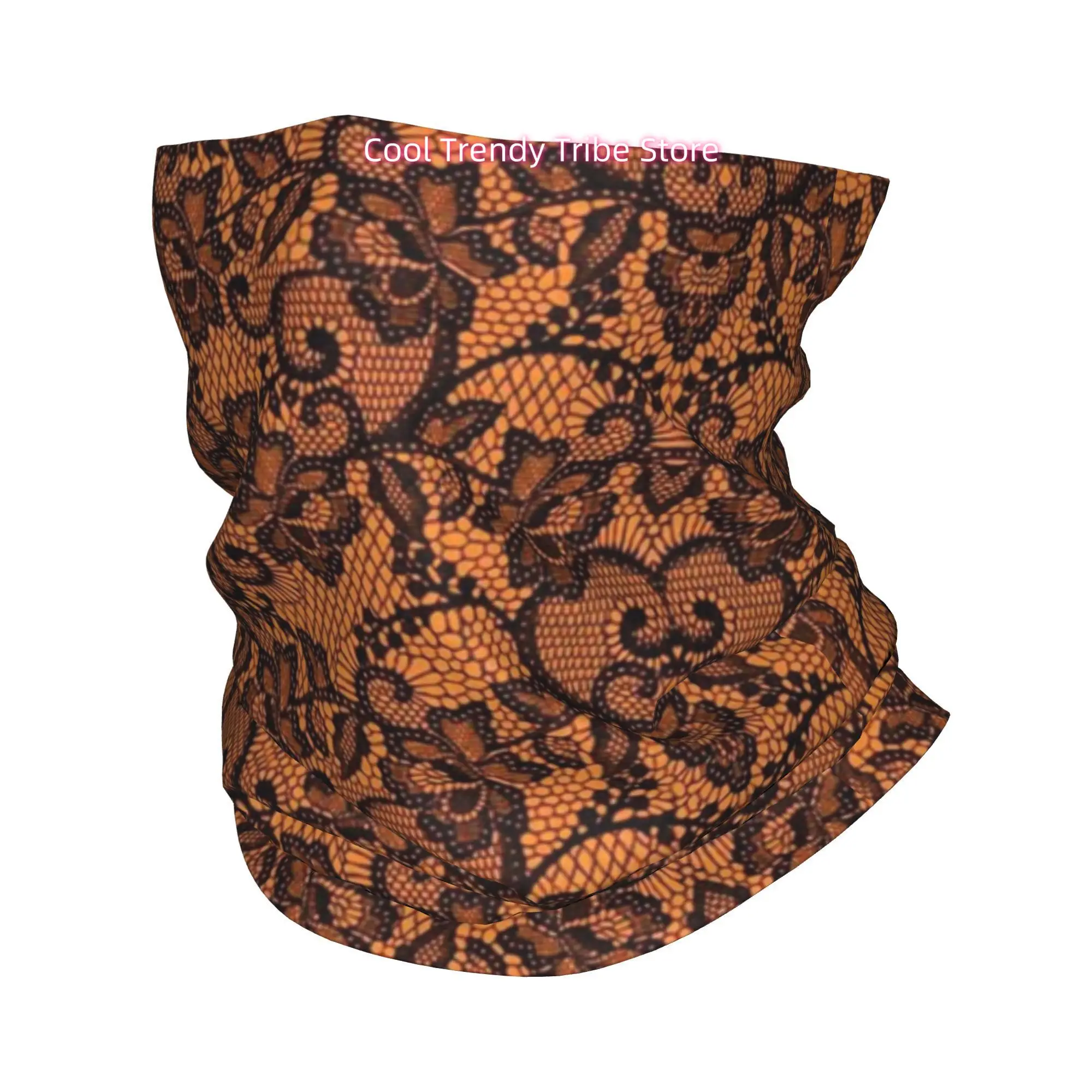 Orange Black Lace Floral Gothi - đánh giá và giá Men'S Fashion Head Scarf
