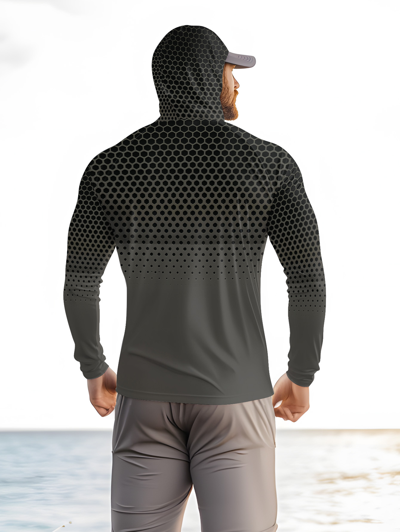 Grey Gradient Honeycomb Men Fi - đánh giá và giá Mens Fashion Summer