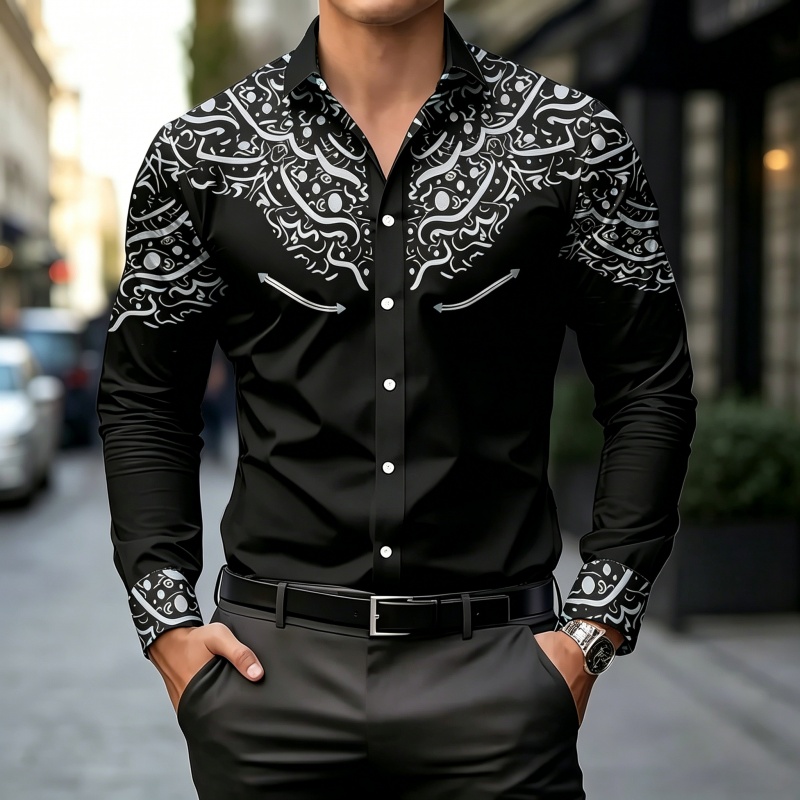 Black and White Contrast Print - đánh giá và giá Mens Fashion Summer
