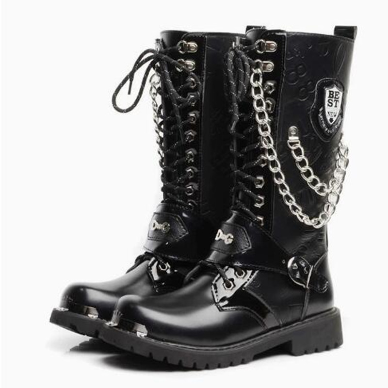 Men Fashion Motorcycle Boots M - đánh giá và giá Belt Mens Fashion